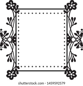 Flower pattern design, decoration wreath frame, greeting card and invitation card. Vector