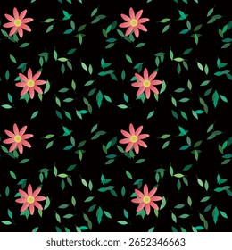 Flower pattern, pattern design, flowers watercolor, flowers background, background pattern, leaf silhouette, flowers isolated, seamless floral pattern, background design, seamless vector