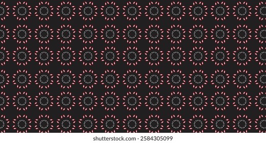 Flower pattern design isolate on black background. Pattern design, Vector pattern