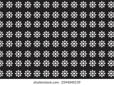 Flower pattern design isolate on black background. Pattern design, Vector pattern