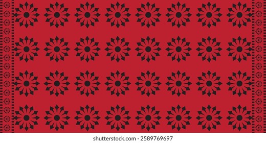 Flower pattern design isolated on brown background. Vector pattern for clothes, Fabric.