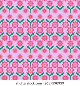 Diseño de patrón de flores sobre fondo rosa pastel