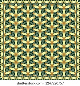 Flower Pattern Design for print on silk neck scarf, kerchief, pillow, bandana, carpet.