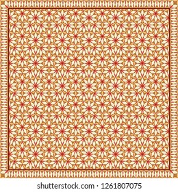 Flower Pattern. Design for print on silk neck scarf, kerchief, pillow, bandana, carpet.