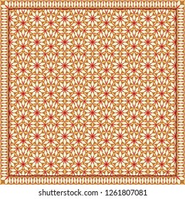 Flower Pattern. Design for print on silk neck scarf, kerchief, pillow, bandana, carpet.