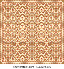 Flower Pattern. Design for print on silk neck scarf, kerchief, pillow, bandana, carpet.