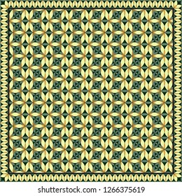 Flower Pattern. Design for print on silk neck scarf, kerchief, pillow, bandana, carpet.