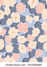 ilustración textil de diseño de patrones de flores