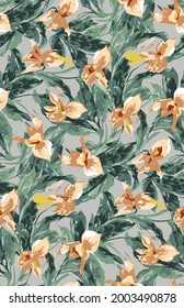 ilustración textil de diseño de patrones de flores