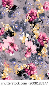 flower pattern design textile illustration