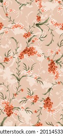 ilustración textil de diseño de patrones de flores