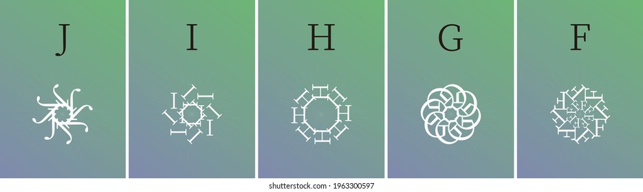 Flower pattern design using alphabet(F, G, H, I, J)