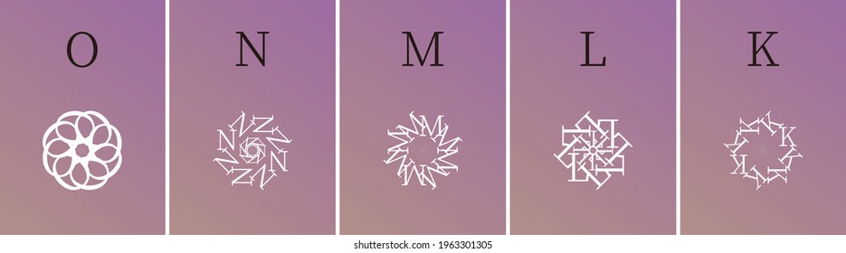 Flower pattern design using alphabet(K, L, M, N, O)