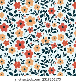 Flower Pattern Design, Vector illustration, Seamless Floral Pattern, Design For Fashion And Textile, Fabric, Wrapping, Wallpaper, Cover, And All Prints.