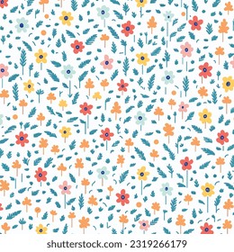 Flower Pattern Design, Vector illustration, Seamless Floral Pattern, Design For Fashion And Textile, Fabric, Wrapping, Wallpaper, Cover, And All Prints.