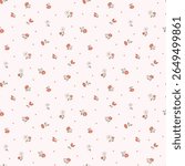 Flower pattern, ditsy floral seamless pattern. Small little flower background. Repeat pattern. Ditsy print. Botanic surface design. Ditsy floral flower pattern for fashion, fabric, wrapping, decor