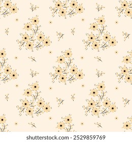 Padrão de flores. Ditsy padrão floral sem costura. Fundo pequeno da flor pequena. Repita o padrão. Impressão de Ditsy. Projeto da superfície botânica. Ditsy floral padrão de flor para moda, tecido, envoltório, decoração