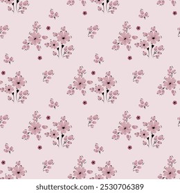 Blumenmuster. Ditsy florale nahtlose Muster. Kleiner, kleiner floraler Hintergrund. Muster wiederholen. Ditsy-Print. Botanische Oberflächengestaltung. Ditsy Blumenmuster für Mode, Stoff, Umhüllung, Dekoration