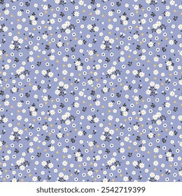 Padrão de flores, padrão floral Ditsy sem emenda. Fundo pequeno pequeno do padrão da flor. Repita o padrão. Impressão de Ditsy. Estilo Liberty. Design de flor pequena sem costura. Ditsy floral para moda, textura, decoração