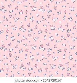 Flower pattern, Ditsy floral seamless pattern. Small little flower pattern background. Repeat pattern. Ditsy print. Liberty style. Tiny flower seamless design. Ditsy floral for fashion, texture, decor