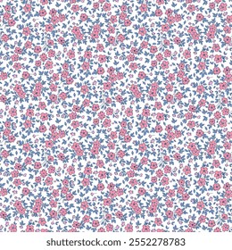 Flower pattern, ditsy floral seamless pattern. Small little flower background. Cute repeat pattern. Ditsy print, Small flower surface design. Ditsy floral for fashion, texture, fabric, wrapping, decor