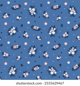 Flower pattern, ditsy floral seamless pattern, sweet small little cute flower background. Flower repeat pattern,  Ditsy print, surface design. Ditsy floral for fashion, texture, fabric, wrap, decor