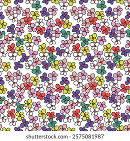Flower pattern, Ditsy floral seamless pattern. Small little flower background. Repeat pattern. Ditsy print. Liberty style. Surface design. Ditsy floral for fashion, texture, fabric, wrapping, decor