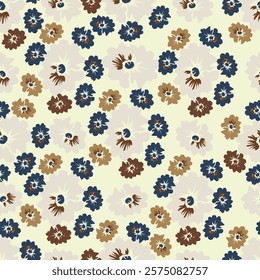 Flower pattern, Ditsy floral seamless pattern. Small little flower background. Repeat pattern. Ditsy print. Liberty style. Surface design. Ditsy floral for fashion, texture, fabric, wrapping, decor