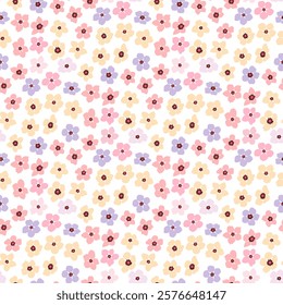 Blumenmuster. Ditsy florale nahtlose Muster. Kleiner, kleiner floraler Hintergrund. Muster wiederholen. Ditsy-Print. Botanische Oberflächengestaltung. Ditsy Blumenmuster für Mode, Stoff, Umhüllung, Dekoration