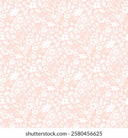 Flower pattern. Ditsy floral seamless pattern. Small little flower background. Repeat pattern. Ditsy print. Botanic surface design. Ditsy floral flower pattern for fashion, fabric, wrapping, decor