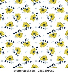 Flower pattern, ditsy floral seamless pattern, small little cute flower background. Flower repeat pattern. Ditsy print, surface design. Ditsy floral for fashion, texture, fabric, wrapping, decor