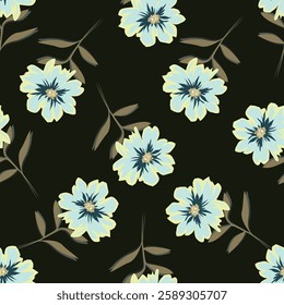 Flower pattern, ditsy floral seamless pattern, small little cute flower background. Flower repeat pattern. Ditsy print, surface design. Ditsy floral for fashion, texture, fabric, wrapping, decor