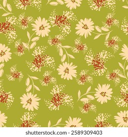 Flower pattern, ditsy floral seamless pattern, small little cute flower background. Flower repeat pattern. Ditsy print, surface design. Ditsy floral for fashion, texture, fabric, wrapping, decor
