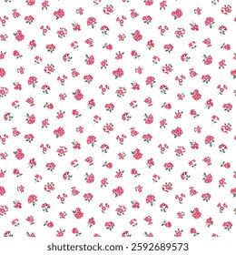 Flower pattern. Ditsy floral seamless pattern. Small little flower background. Repeat pattern. Ditsy print. Botanic surface design. Ditsy floral flower pattern for fashion, fabric, wrapping, decor