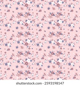 Flower pattern, Ditsy floral seamless pattern. Small little flower pattern background. Repeat pattern. Ditsy print. Liberty style. Tiny flower seamless design. Ditsy floral for fashion, texture,