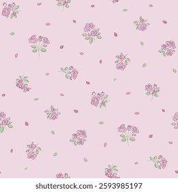 Flower pattern. Ditsy floral seamless pattern. Small little flower background. Repeat pattern. Ditsy print. Botanic surface design. Ditsy floral flower pattern for fashion, fabric, wrapping, decor
