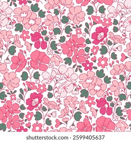 Flower pattern, ditsy floral seamless pattern, sweet small little cute flower background. Flower repeat pattern,  Ditsy print, surface design. Ditsy floral for fashion, texture, fabric, wrap, decor