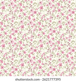 Patrón de flores. Sucio patrón floral sin fisuras. Pequeño fondo de flores. Repita el patrón. Impresión sucia. Diseño de la superficie botánica. Dibuje a mano el patrón floral de la flor para la moda, tela, envoltura, decoración