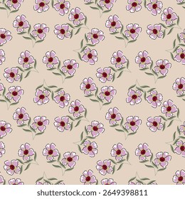 Padrão de flor, flor ditsy, padrão sem emenda floral ditsy, flor pequena em fundo claro, impressão floral minúscula, fofo, impressão, estilo de liberdade, repetir design de padrão para moda, tecido, envoltório, decoração