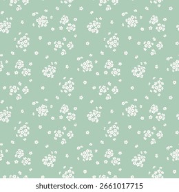 Patrón de flores. Sucio patrón floral sin fisuras. Pequeño fondo de flores. Repita el patrón. Impresión sucia. Diseño de la superficie botánica. Patrón floral sucio de la flor para la moda, tela, envoltura, decoración
