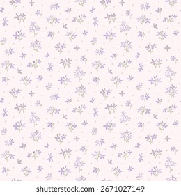 Patrón de flores. Sucio patrón floral sin fisuras. Pequeño fondo de flores. Repita el patrón. Impresión sucia. Diseño de la superficie botánica. Patrón floral sucio de la flor para la moda, tela, envoltura, decoración