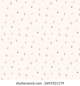 Padrão de flores, padrão floral sem emenda. Fundo de flor desenhado à mão. Pequeno padrão de repetição. Impressão de Ditsy. Design botânico bonito. Ditsy floral padrão da flor para a moda, tecido, têxtil, papel de parede