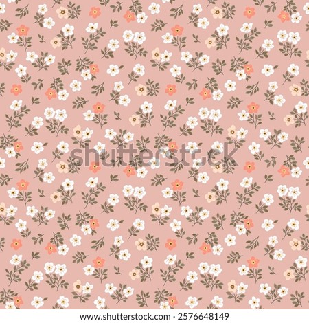 Flower pattern. Ditsy floral seamless pattern. Small little flower background. Repeat pattern. Ditsy print. Botanic surface design. Ditsy floral flower pattern for fashion, fabric, wrapping, decor