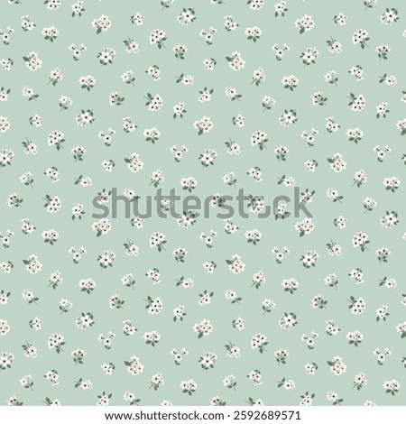 Flower pattern. Ditsy floral seamless pattern. Small little flower background. Repeat pattern. Ditsy print. Botanic surface design. Ditsy floral flower pattern for fashion, fabric, wrapping, decor