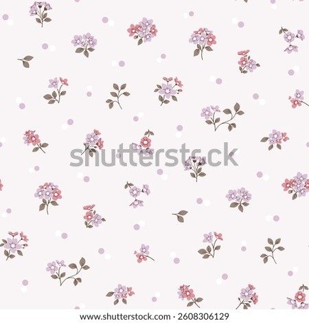 Flower pattern, ditsy flower, ditsy floral seamless pattern, small flower in light background, tiny floral print, cute, print, liberty style, repeat pattern design for fashion, fabric, wrapping, decor