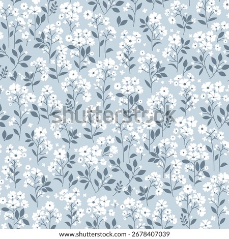 Flower pattern. Ditsy floral seamless pattern. Small little flower background. Repeat pattern. Ditsy print. Botanic surface design. Ditsy floral flower pattern for fashion, fabric, wrapping, decor