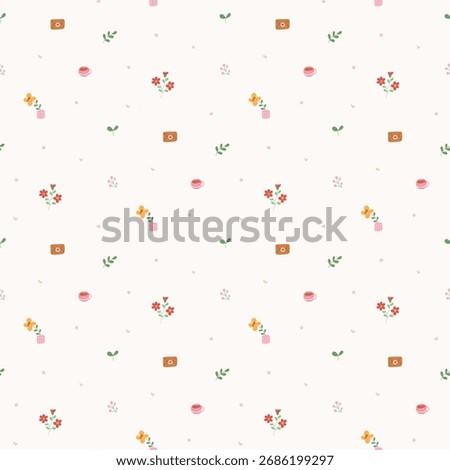 Flower pattern. Ditsy floral seamless pattern. Small little flower background. Repeat pattern. Ditsy print. Botanic surface design. Ditsy floral flower pattern for fashion, fabric, wrapping, decor