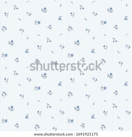 Flower pattern, ditsy floral seamless pattern. Hand drawn flower background. Small repeat pattern. Ditsy print. Cute botanic design. Ditsy floral flower pattern for fashion, fabric, textile, wallpaper