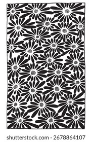 flower pattern doodle. Floral flower doodle. Black and white pattern in vector. doodle, henna. Tribal.  Sketch by trace.