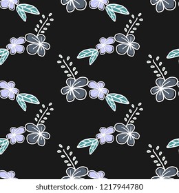 Flower pattern drawing background. Trendy baby fashion for kids, children, and teenager hand drawn textile print.